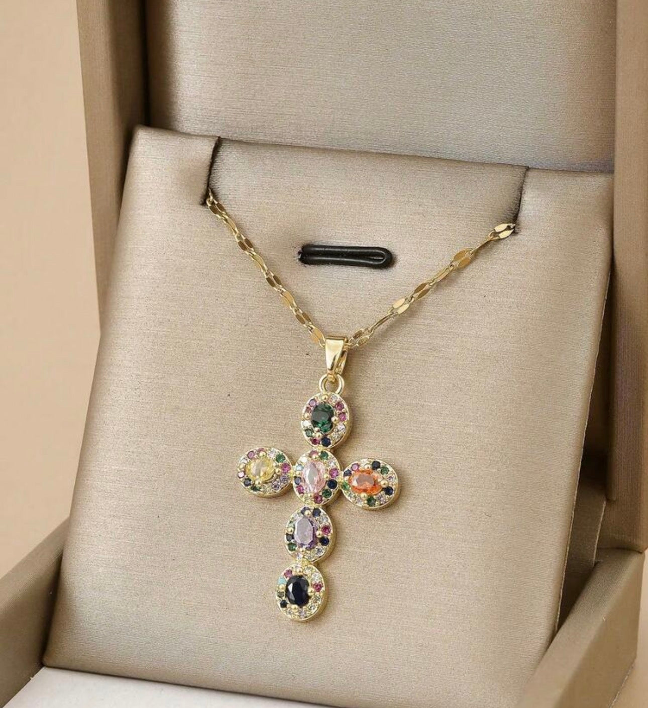 Rubied Cross Necklace