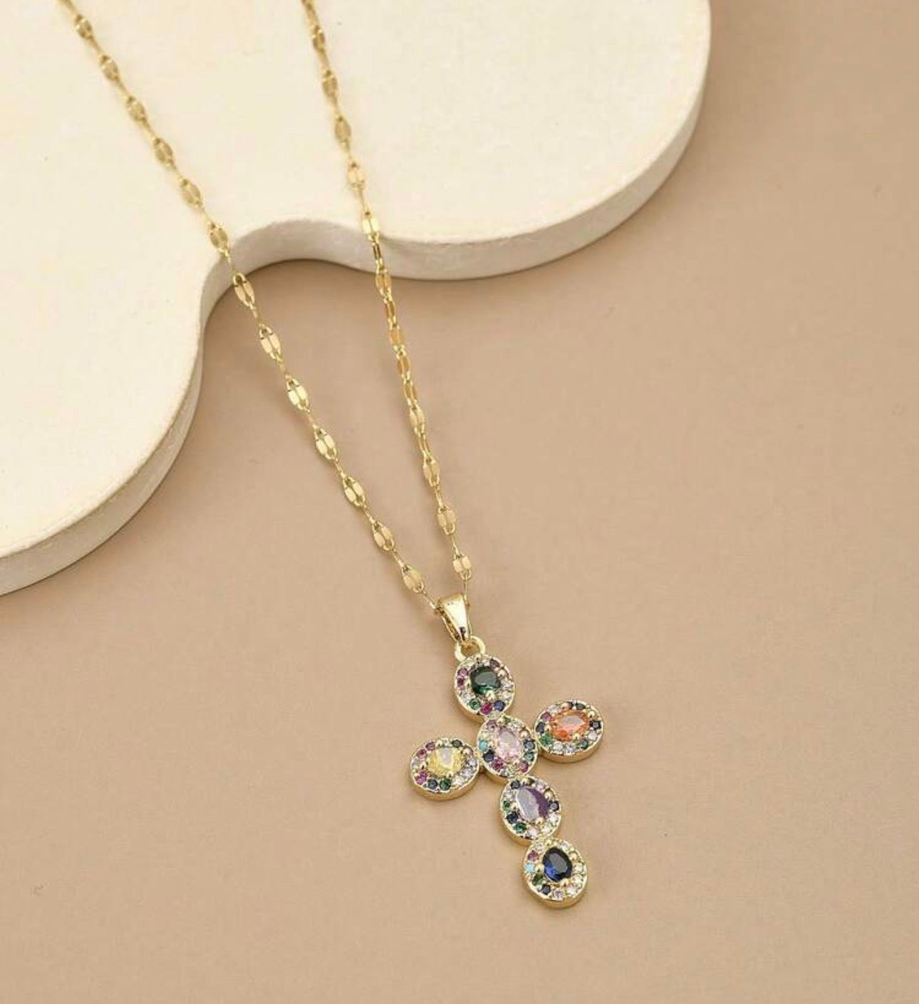 Rubied Cross Necklace